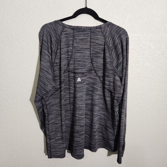 Tek Gear Womens Shirt XXL Striped Long-Sleeve Performance Black White Polyester - Picture 7 of 11